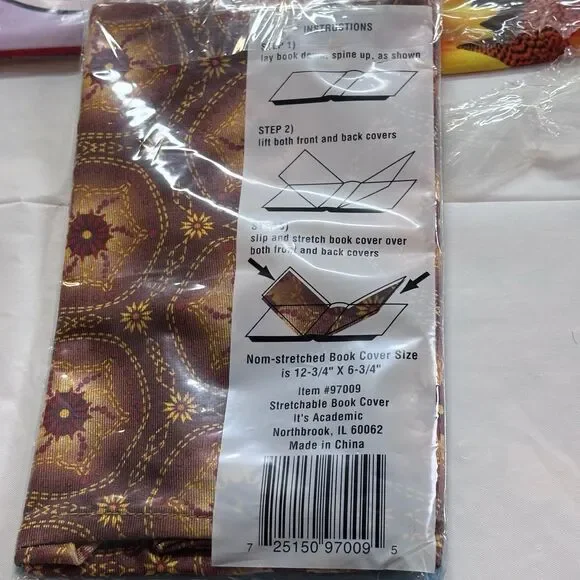 It's Academic, NFL & Vtg Book Sox Stretchable Shrink to Fit Book Covers lot of 5 - Picture 5 of 14